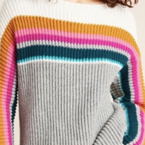 Anthropologie Sophie Ribbed Sweater grey size small retails $130 - Picture 13 of 13